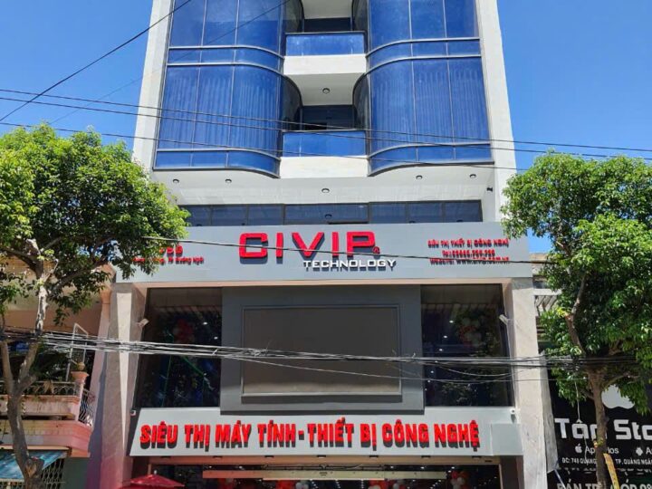 Mặt tiền showroom CIVIP Technology – siêu thị máy tính, thiết bị công nghệ tại TP. Quảng Ngãi