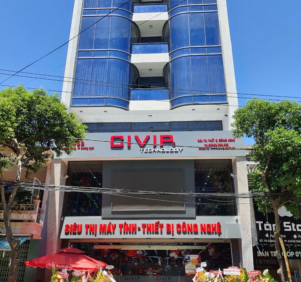 Mặt tiền showroom CIVIP Technology – siêu thị máy tính, thiết bị công nghệ tại TP. Quảng Ngãi